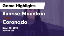 Sunrise Mountain  vs Coronado Game Highlights - Sept. 30, 2023