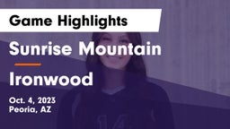 Sunrise Mountain  vs Ironwood  Game Highlights - Oct. 4, 2023