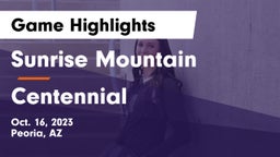 Sunrise Mountain  vs Centennial  Game Highlights - Oct. 16, 2023