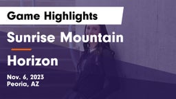 Sunrise Mountain  vs Horizon Game Highlights - Nov. 6, 2023