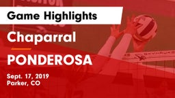 Chaparral  vs PONDEROSA  Game Highlights - Sept. 17, 2019