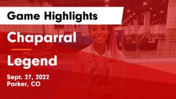 Chaparral  vs Legend  Game Highlights - Sept. 27, 2022