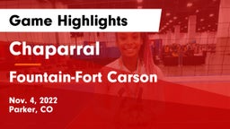 Chaparral  vs Fountain-Fort Carson  Game Highlights - Nov. 4, 2022