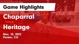 Chaparral  vs Heritage  Game Highlights - Nov. 10, 2022