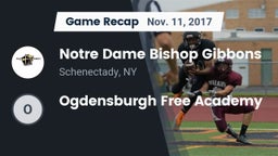 Recap: Notre Dame Bishop Gibbons  vs. Ogdensburgh Free Academy 2017