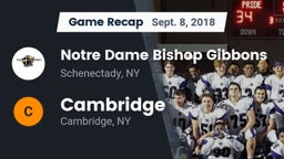 Recap: Notre Dame Bishop Gibbons  vs. Cambridge  2018