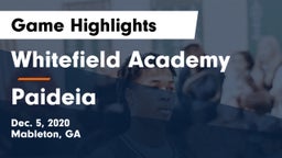 Whitefield Academy vs Paideia  Game Highlights - Dec. 5, 2020