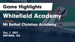 Whitefield Academy vs Mt Bethel Christian Academy Game Highlights - Oct. 7, 2021