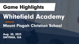Whitefield Academy vs Mount Pisgah Christian School Game Highlights - Aug. 30, 2022