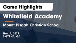 Whitefield Academy vs Mount Pisgah Christian School Game Highlights - Nov. 3, 2023