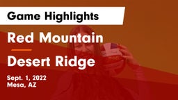 Red Mountain  vs Desert Ridge  Game Highlights - Sept. 1, 2022