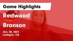 Redwood  vs Branson  Game Highlights - Oct. 20, 2021
