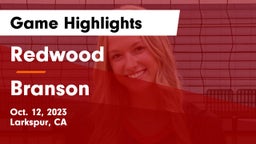 Redwood  vs Branson  Game Highlights - Oct. 12, 2023