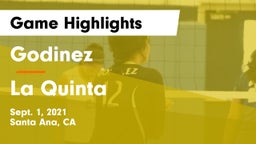 Godinez  vs La Quinta Game Highlights - Sept. 1, 2021