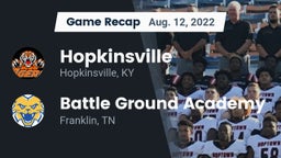 Recap: Hopkinsville  vs. Battle Ground Academy  2022