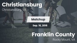 Matchup: Christiansburg vs. Franklin County  2016