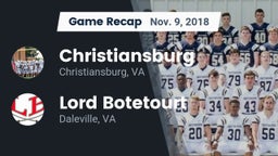 Recap: Christiansburg  vs. Lord Botetourt  2018