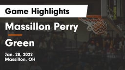 Massillon Perry  vs Green  Game Highlights - Jan. 28, 2022