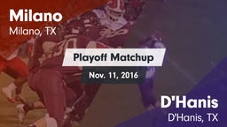 Matchup: Milano vs. D'Hanis  2016