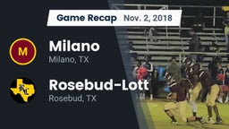 Recap: Milano  vs. Rosebud-Lott  2018