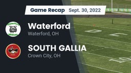 Recap: Waterford  vs. SOUTH GALLIA  2022