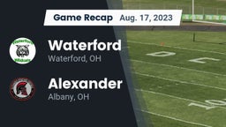 Recap: Waterford  vs. Alexander  2023