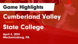 Cumberland Valley  vs State College  Game Highlights - April 4, 2024