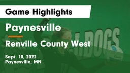 Paynesville  vs Renville County West  Game Highlights - Sept. 10, 2022