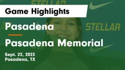 Pasadena  vs Pasadena Memorial  Game Highlights - Sept. 22, 2023