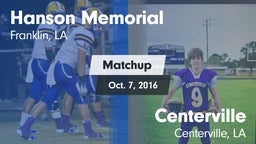 Matchup: Hanson Memorial vs. Centerville  2016