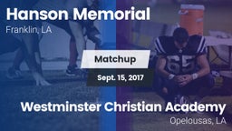 Matchup: Hanson Memorial vs. Westminster Christian Academy  2017