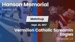 Matchup: Hanson Memorial vs. Vermilion Catholic Screamin Eagles 2017