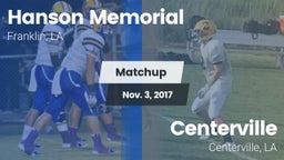 Matchup: Hanson Memorial vs. Centerville  2017