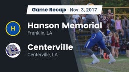 Recap: Hanson Memorial  vs. Centerville  2017