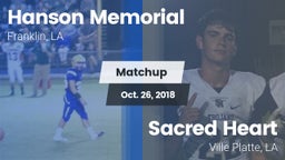 Matchup: Hanson Memorial vs. Sacred Heart  2018