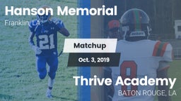 Matchup: Hanson Memorial vs. Thrive Academy 2019