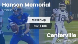 Matchup: Hanson Memorial vs. Centerville  2019