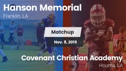 Matchup: Hanson Memorial vs. Covenant Christian Academy  2019