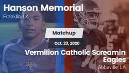 Matchup: Hanson Memorial vs. Vermilion Catholic Screamin Eagles 2020