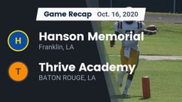 Recap: Hanson Memorial  vs. Thrive Academy 2020