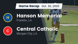 Recap: Hanson Memorial  vs. Central Catholic  2020