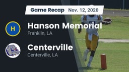 Recap: Hanson Memorial  vs. Centerville  2020