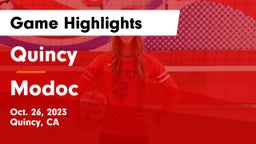 Quincy  vs Modoc Game Highlights - Oct. 26, 2023