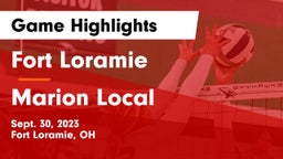 Fort Loramie  vs Marion Local  Game Highlights - Sept. 30, 2023