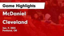 McDaniel  vs Cleveland  Game Highlights - Jan. 9, 2024
