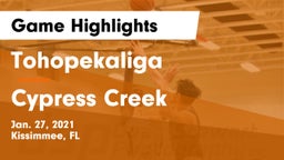 Tohopekaliga  vs Cypress Creek  Game Highlights - Jan. 27, 2021
