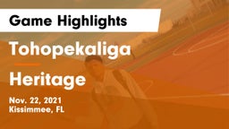 Tohopekaliga  vs Heritage  Game Highlights - Nov. 22, 2021