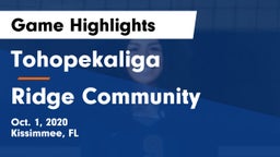 Tohopekaliga  vs Ridge Community  Game Highlights - Oct. 1, 2020