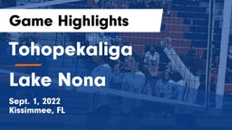 Tohopekaliga  vs Lake Nona  Game Highlights - Sept. 1, 2022
