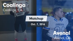 Matchup: Coalinga vs. Avenal  2016